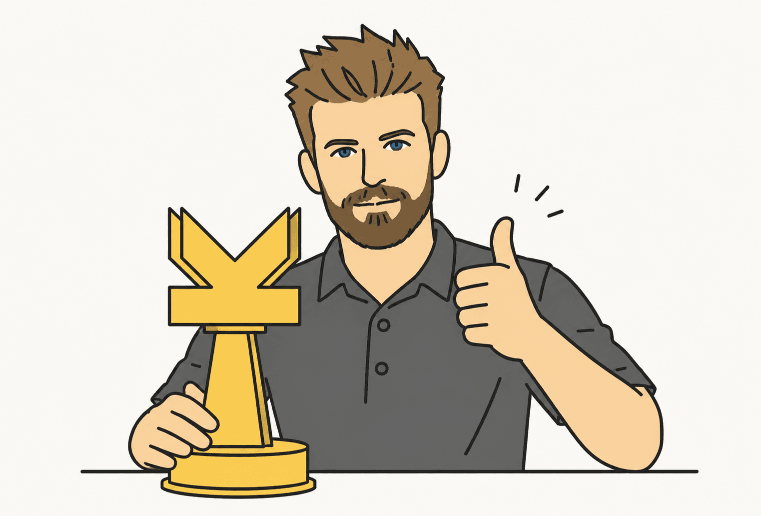 キングスリーグのトロフィーを手にするジェラール・ピケのイラスト